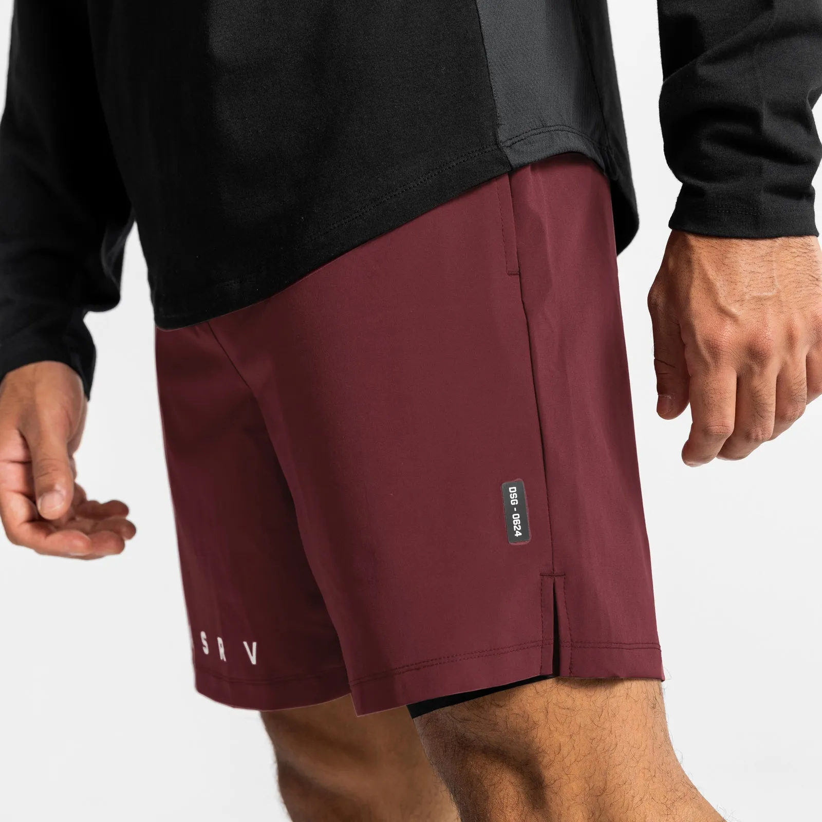 0624. Ultralight 7" Liner Short - Crimson Red