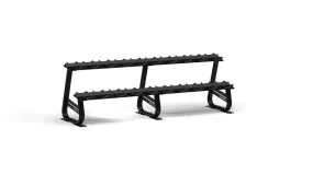 10 Pair 2 Tier Dumbell Rack - Black or grey