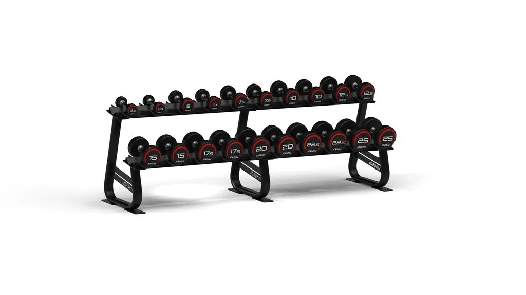 10 Pair 2 Tier Dumbell Rack - Black or grey