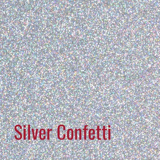 12" Silver Confetti Siser Glitter Heat Transfer Vinyl (HTV)