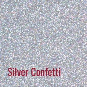 12" Silver Confetti Siser Glitter Heat Transfer Vinyl (HTV)