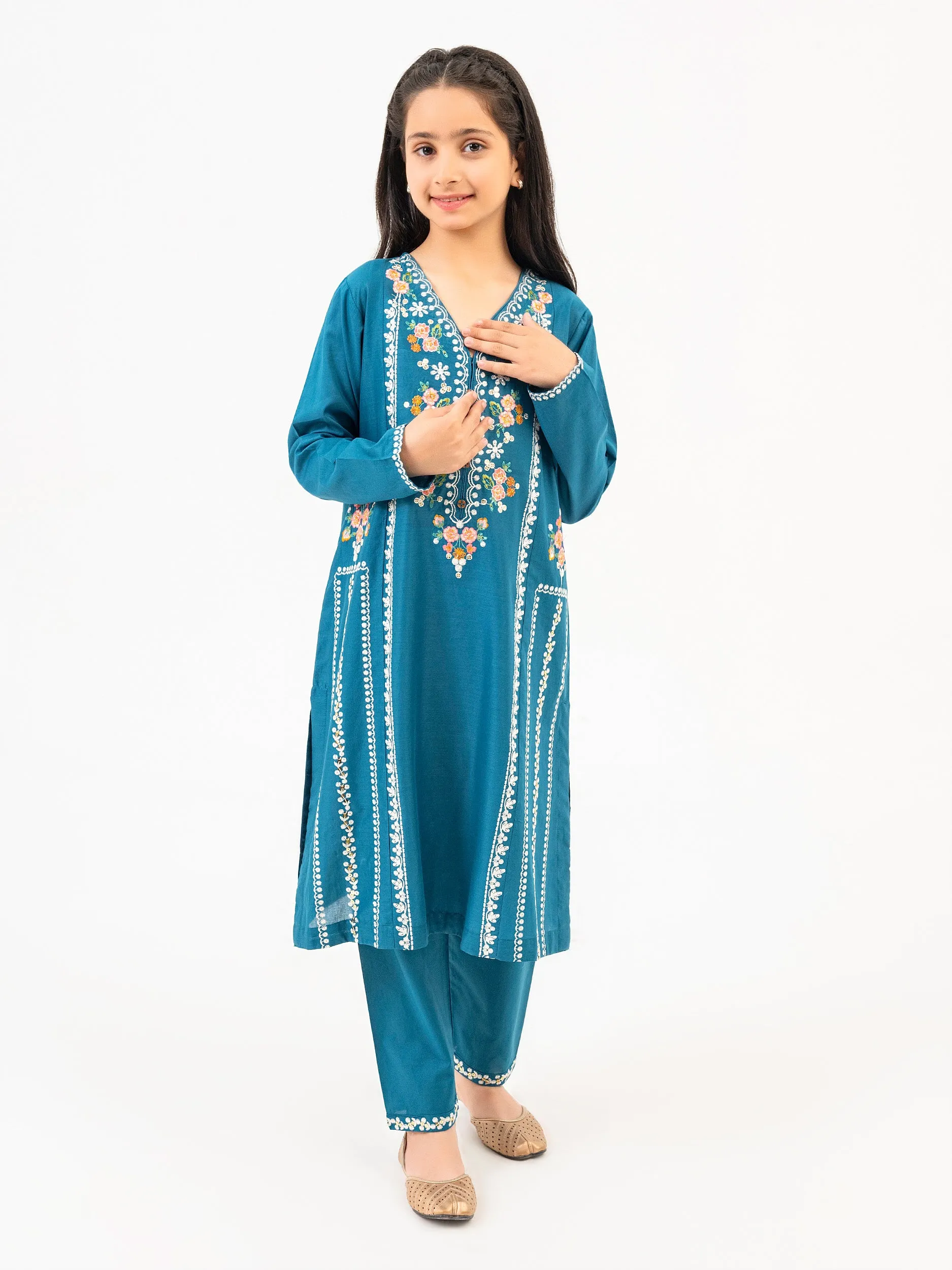 2 Piece Lawn Suit-Embroidered