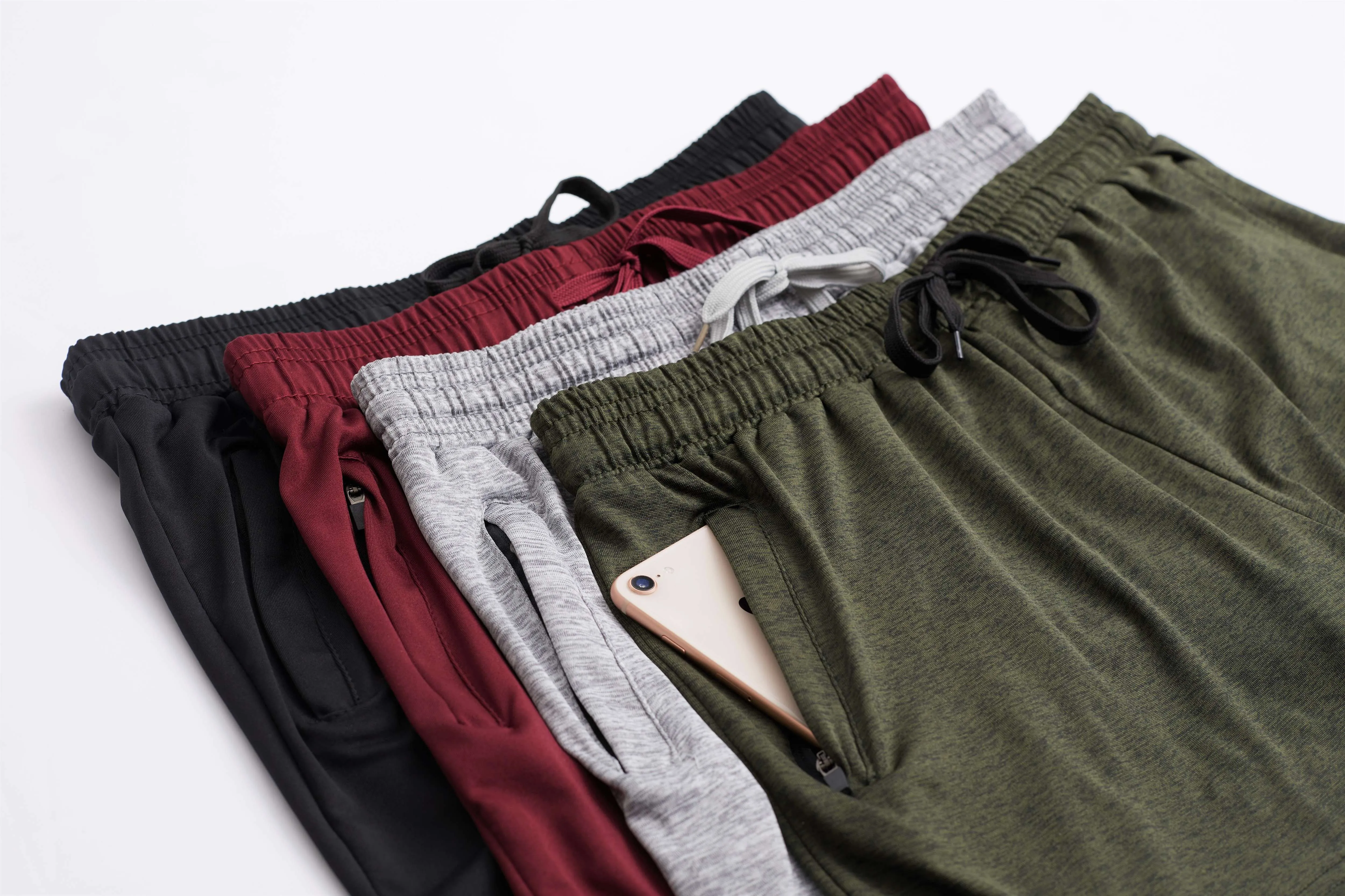 4 Pack: Womens Active Dry-Fit Shorts with Zipper Pockets