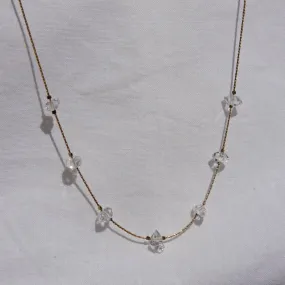 7 Spaced Herkimer Quartz Necklace
