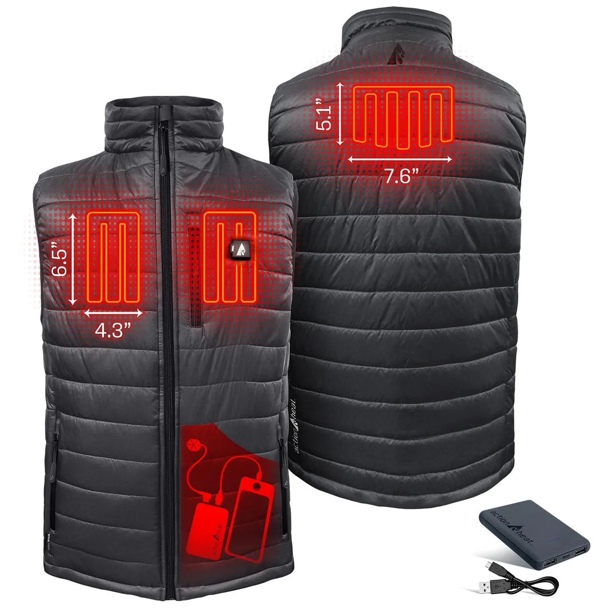 ActionHeat 5V Men's Insulated Puffer Battery Heated Vest