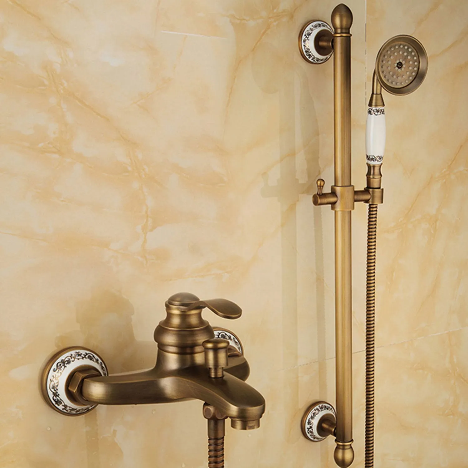 Antique Bronze Bathroom Shower & Tap Set