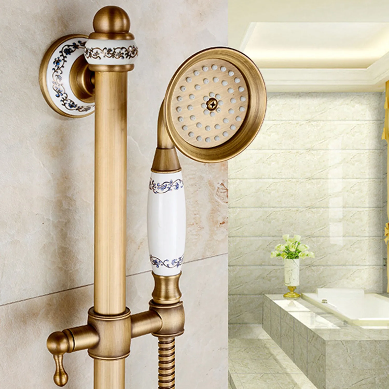 Antique Bronze Bathroom Shower & Tap Set
