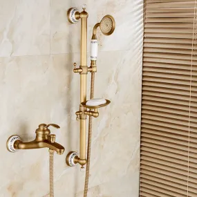Antique Bronze Bathroom Shower & Tap Set