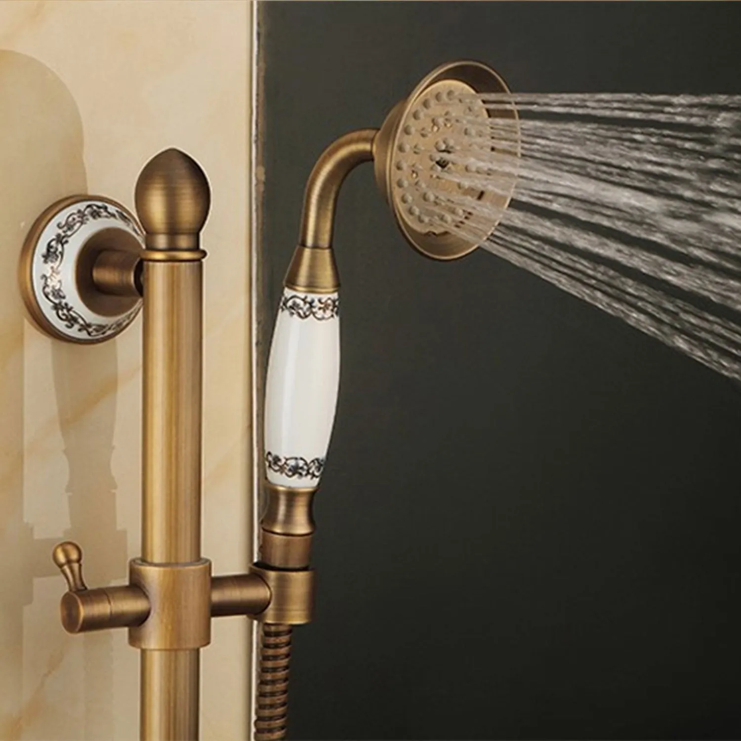 Antique Bronze Bathroom Shower & Tap Set