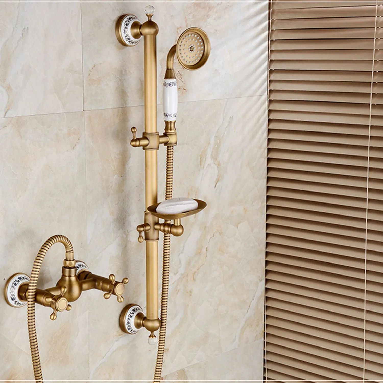 Antique Bronze Bathroom Shower & Tap Set