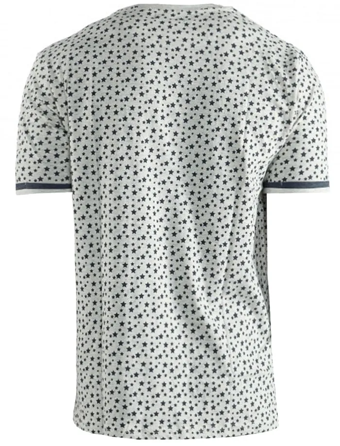 Ara Stars & Stripe Print Crew Neck  T-Shirt in Oatgrey Marl