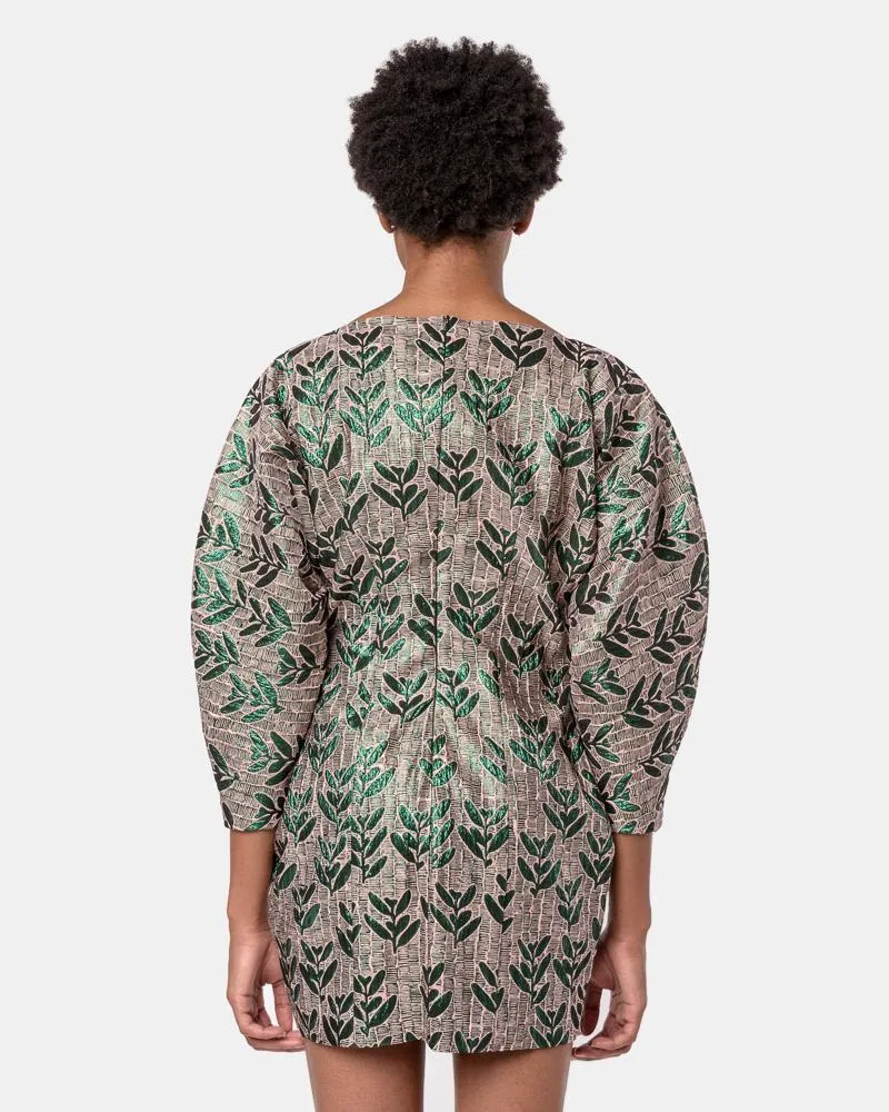 Aruba Dress in Green and Old Rose