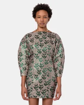 Aruba Dress in Green and Old Rose