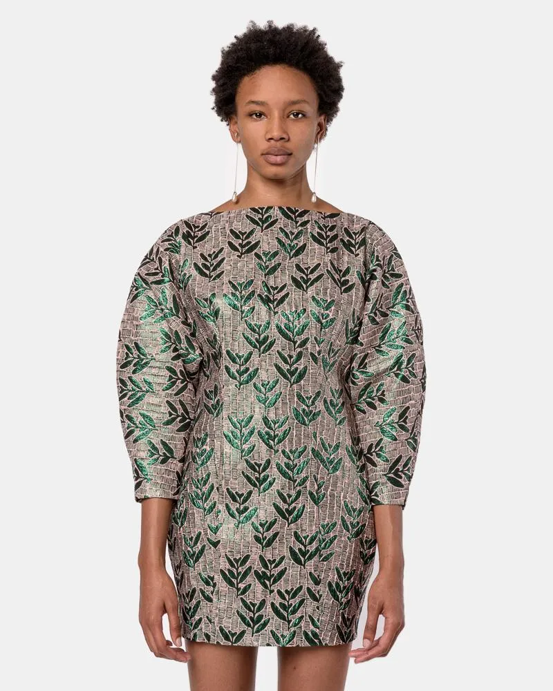 Aruba Dress in Green and Old Rose