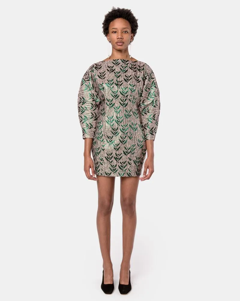 Aruba Dress in Green and Old Rose