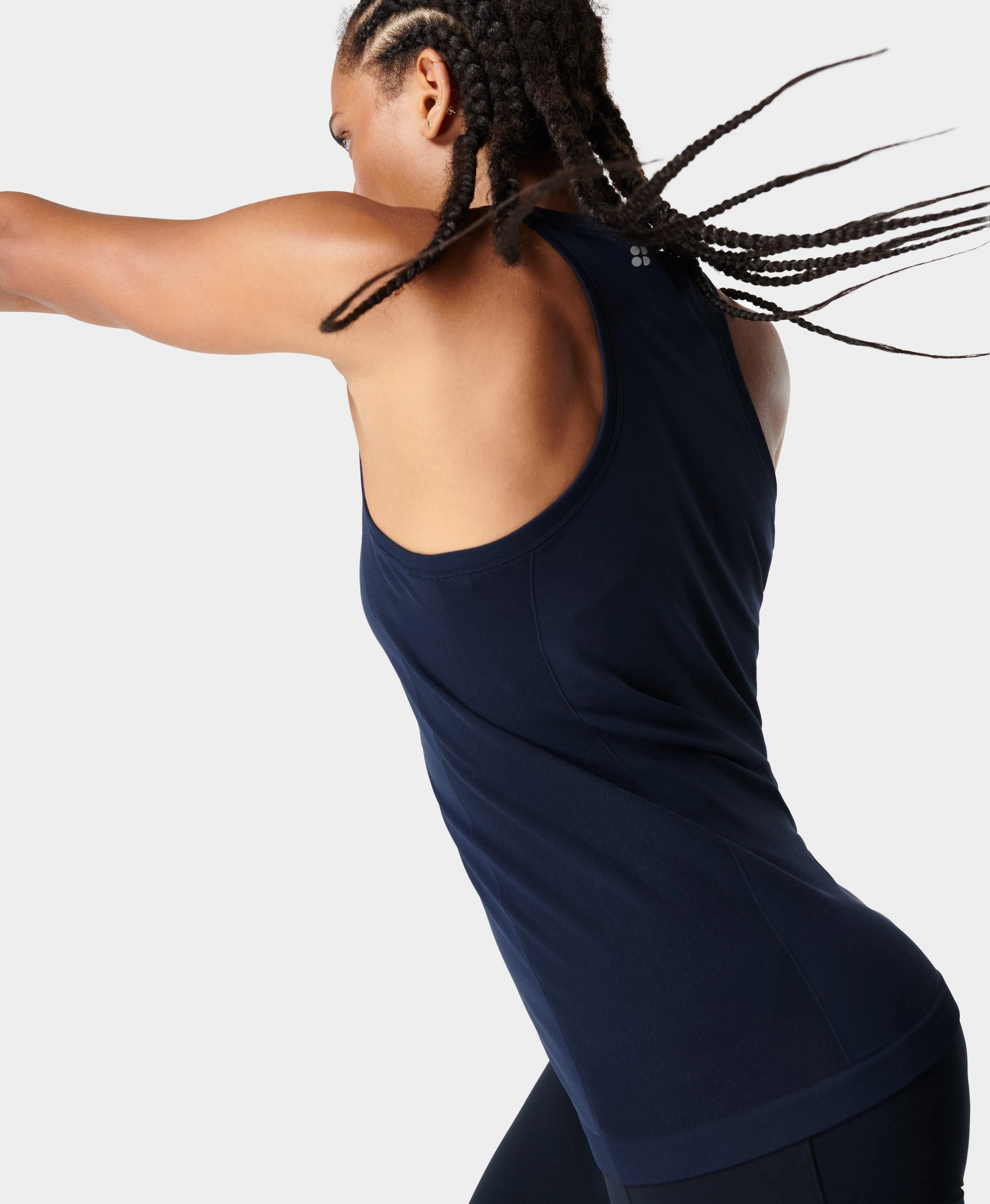 Athlete Crop Seamless Workout Sb6545c Navy-Blue