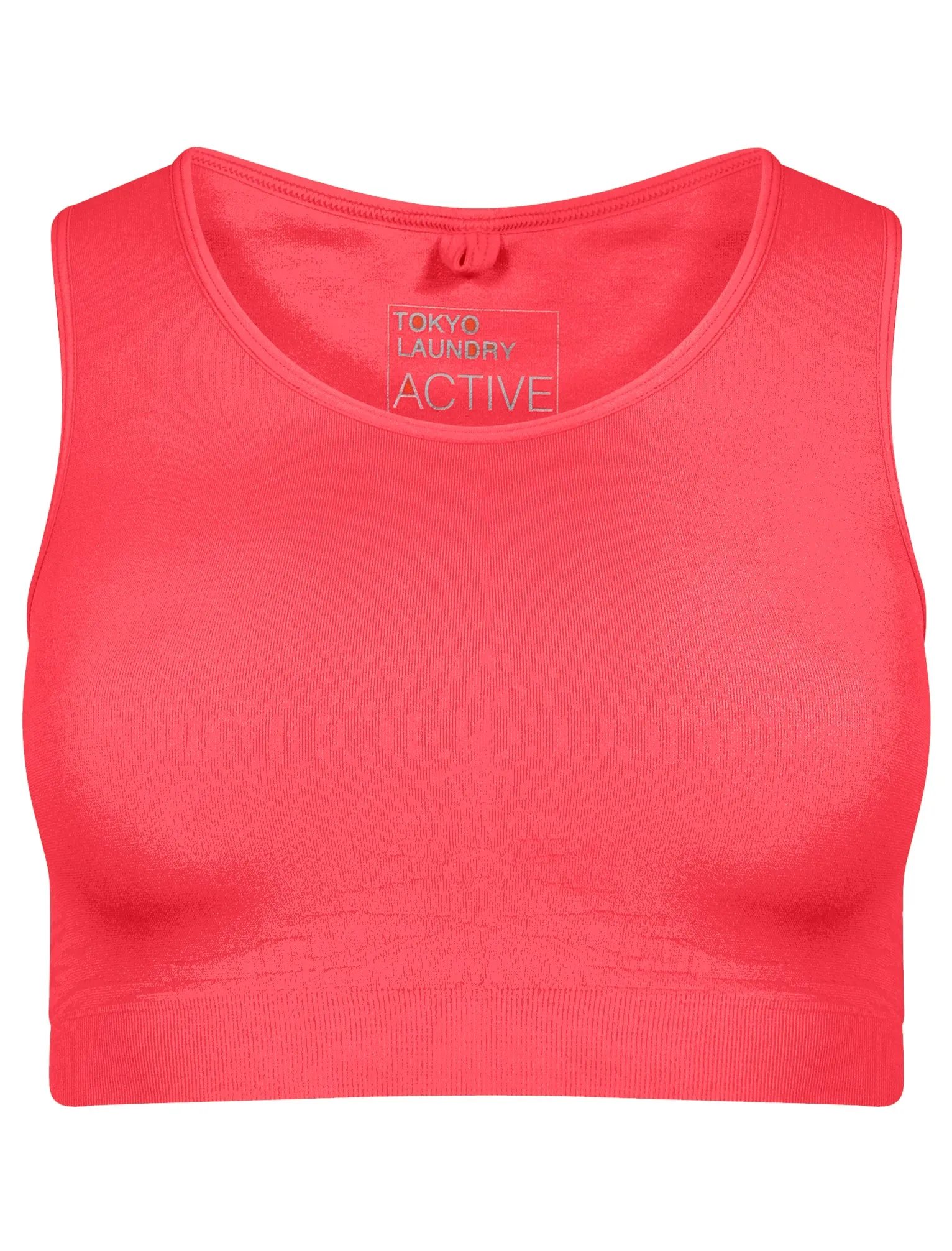 Baretta Zebra Stripe Panel Sports Bra Top in Rouge Red - Tokyo Laundry Active