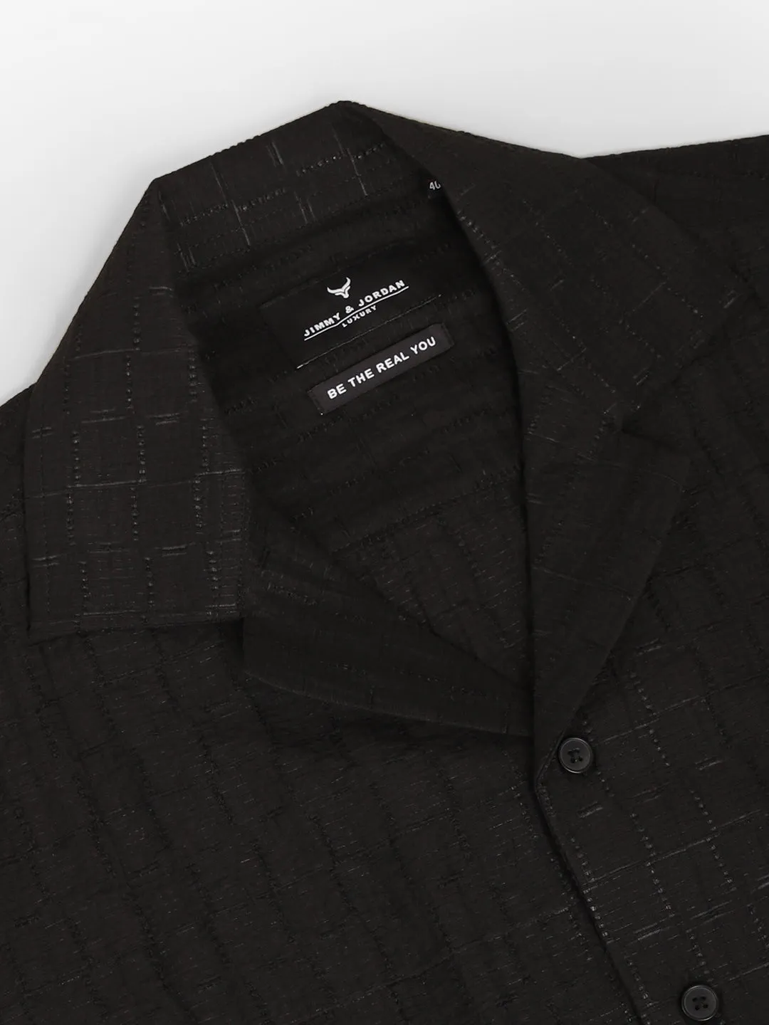 Basic Stripe Black Half Sleeve Shirt