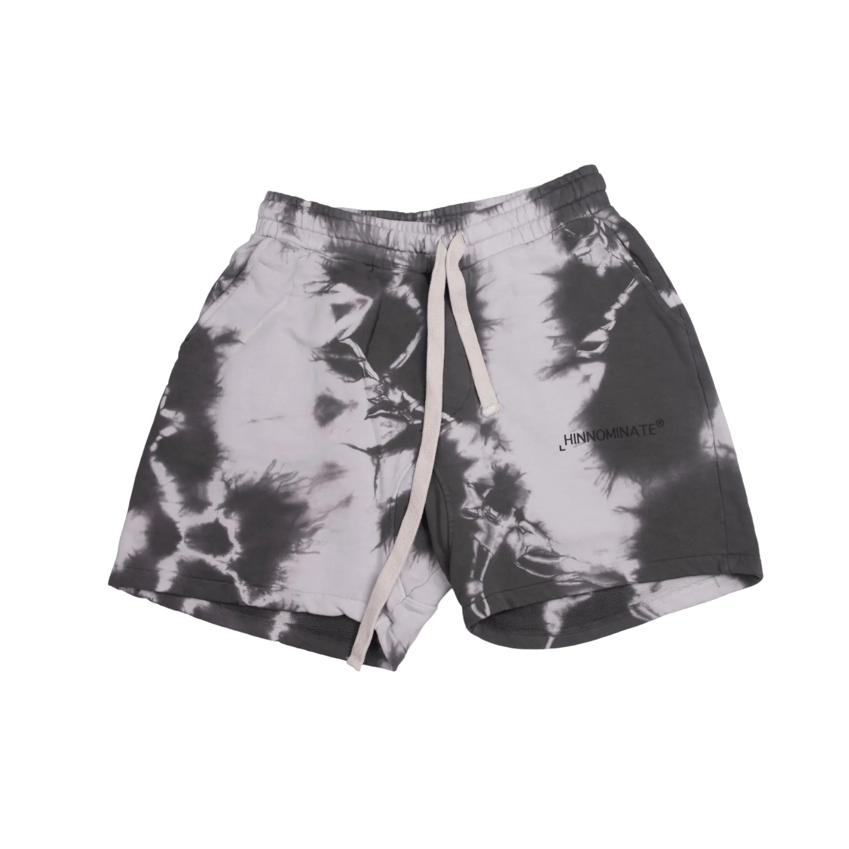 Bermuda Shorts With Tiedye Print - Stone Grey
