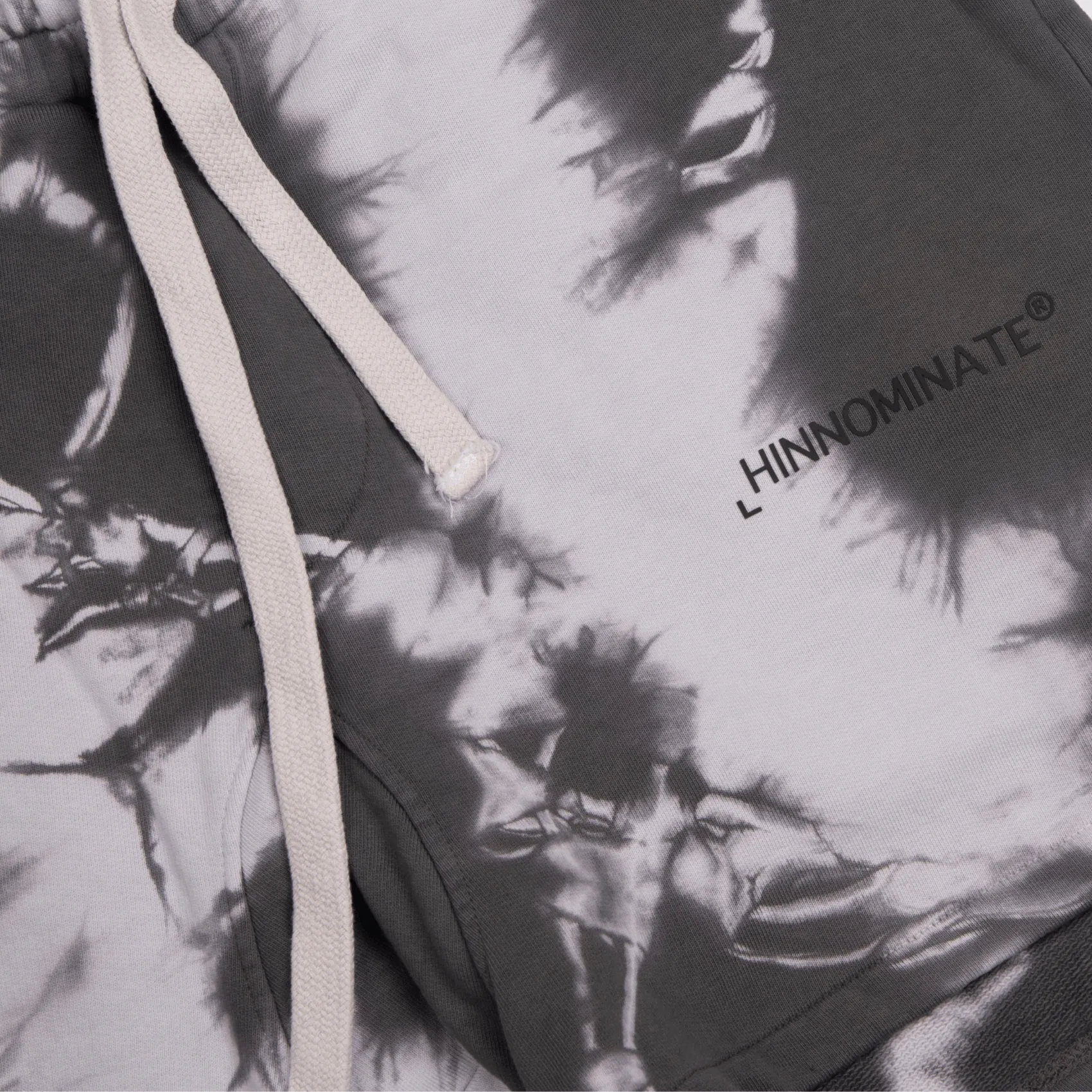 Bermuda Shorts With Tiedye Print - Stone Grey