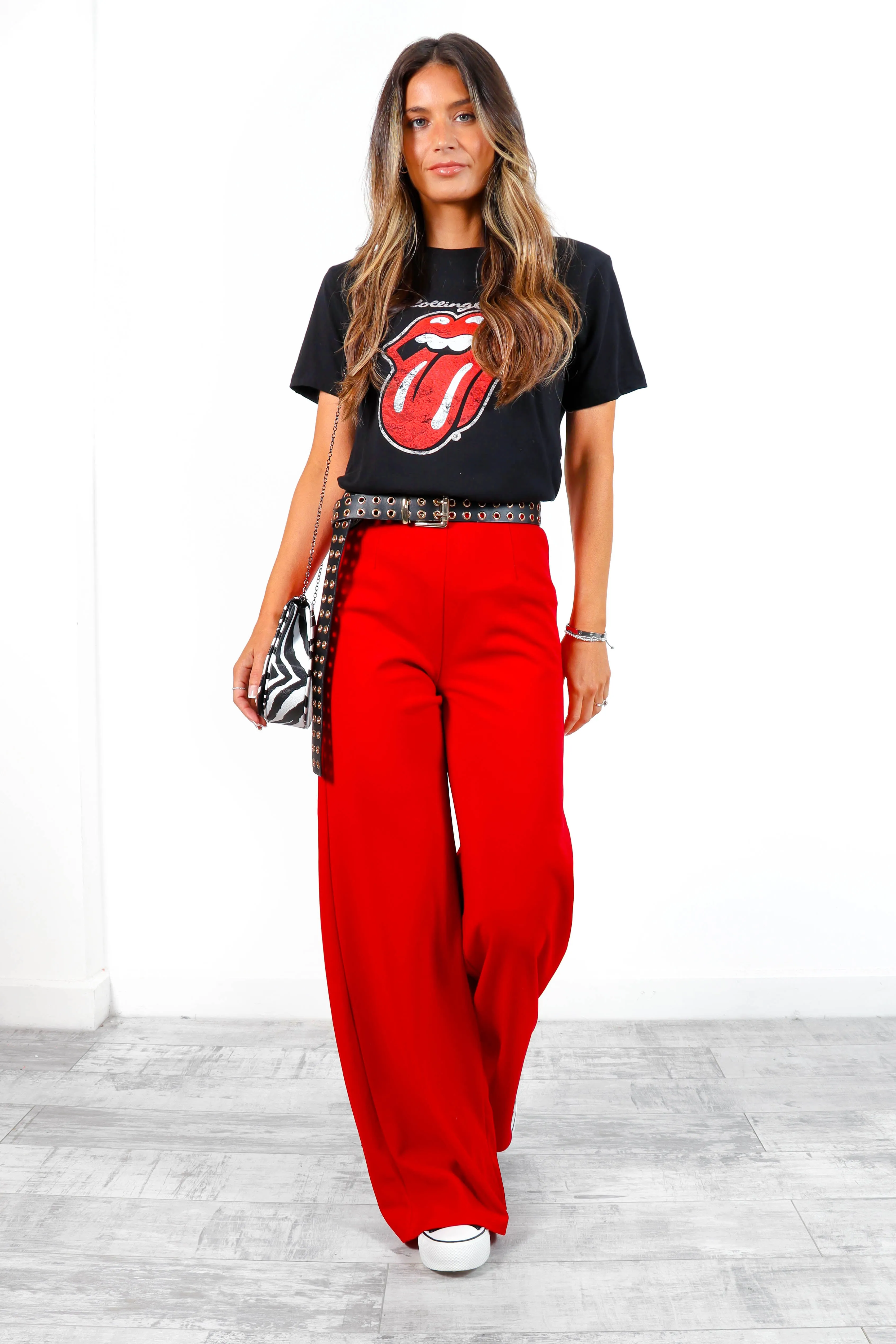Big Ambitions - Red Wide Leg Trousers
