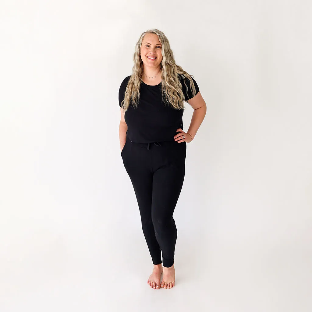 Black Ribbed Women’s Scoop Tee