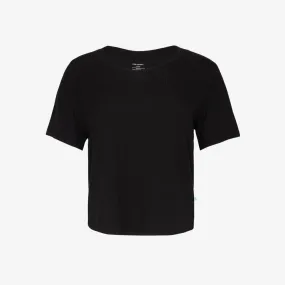Black Ribbed Women’s Scoop Tee
