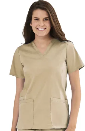 Blossom Signature - Women's Basic V-Neck Solid Top