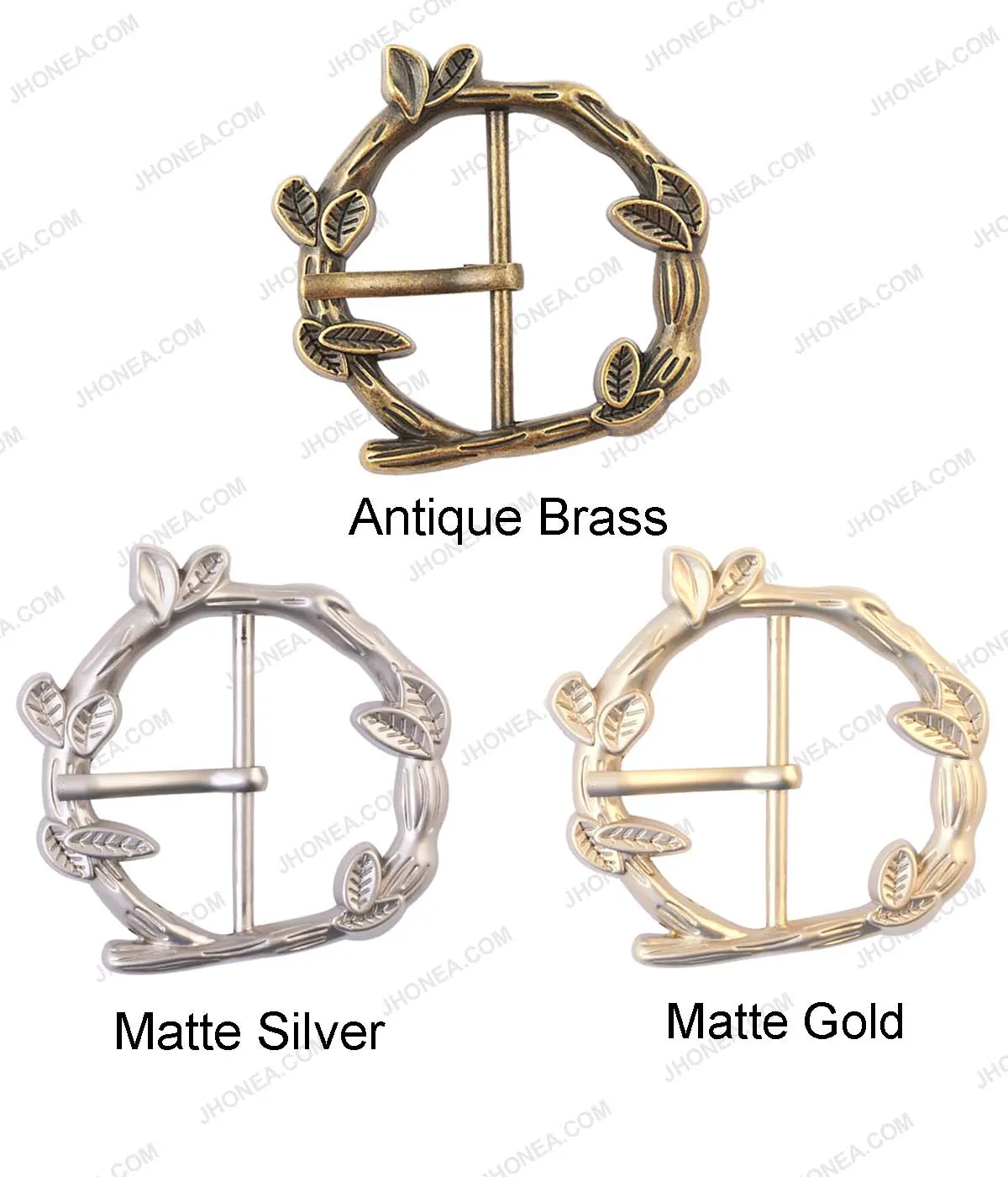 Branches & Leaves Design Designer Prong Belt Buckle