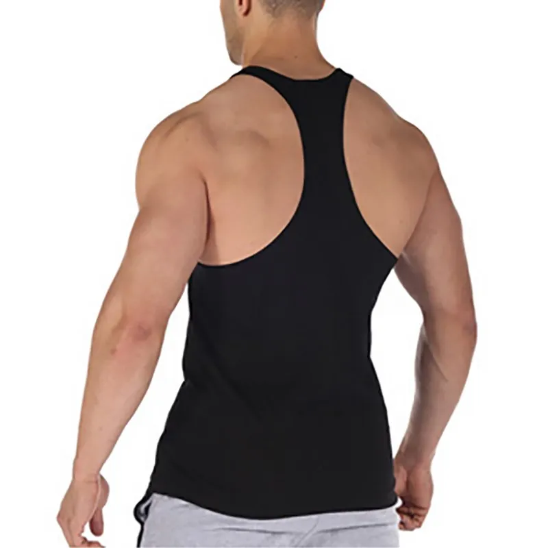 Brand Gyms Clothing Fitness Men Tank Top Letters Print Vest Mens Bodybuilding Stringer Tanktop Workout Singlet Sleeveless Shirt