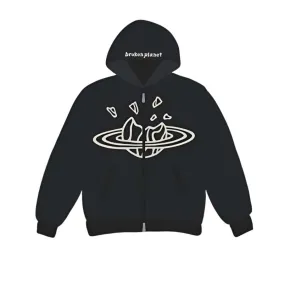 BROKEN PLANET ZIP UP HOODIE