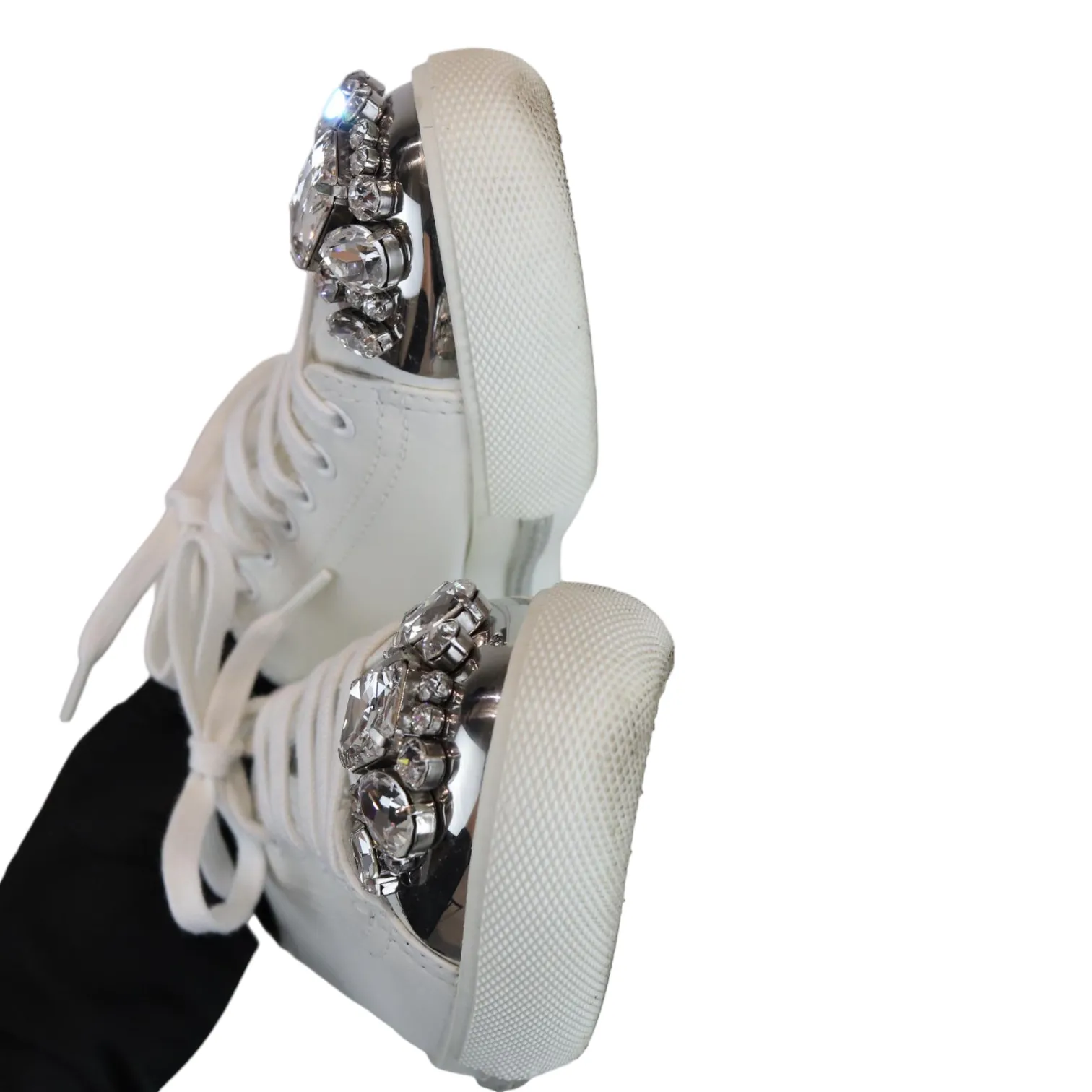 Cap Toe Leather Sneaker White Size 37.5