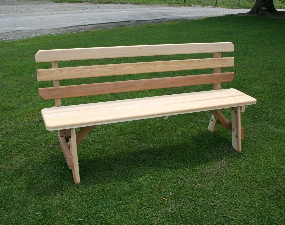 Creekvine Designs Cedar Picnic Table with Backed Benches 6Ft