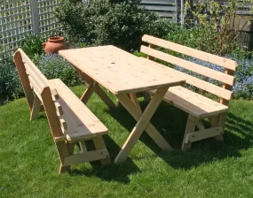 Creekvine Designs Cedar Picnic Table with Backed Benches 6Ft