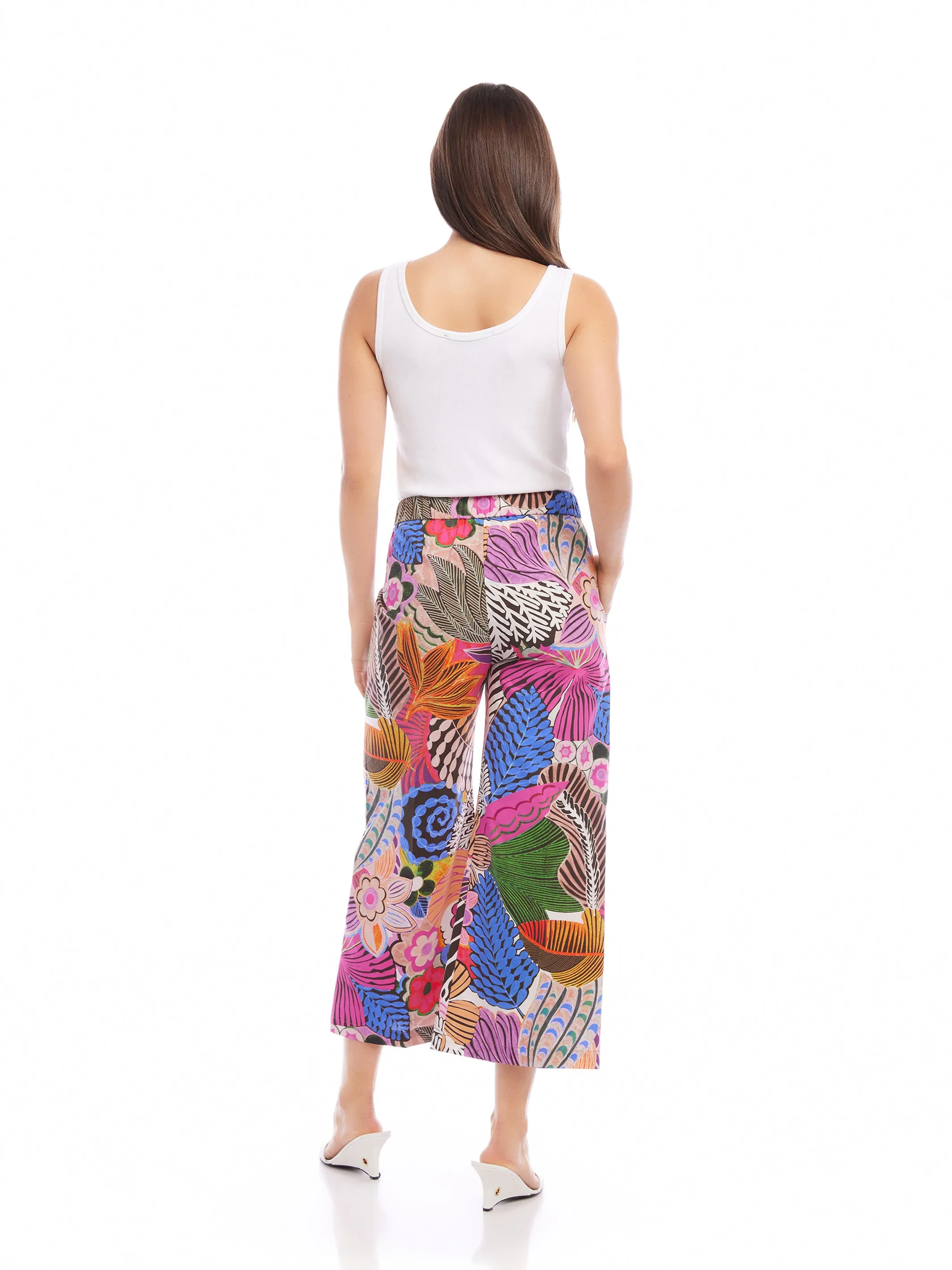 Cropped Print Pants