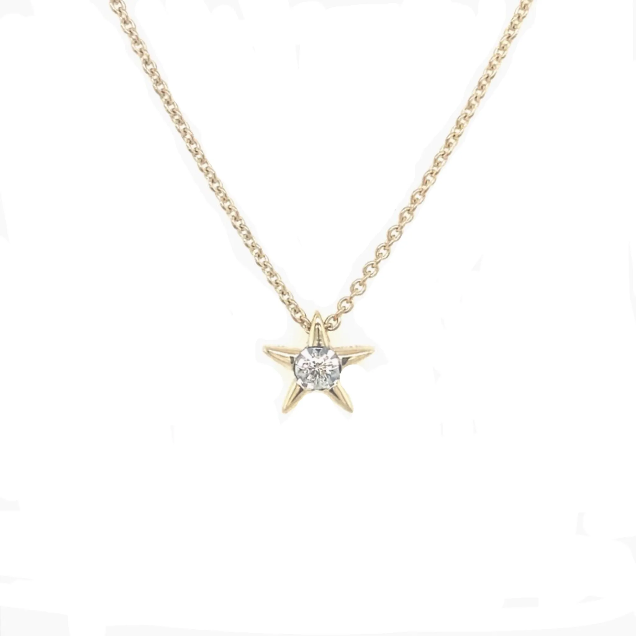 Diamond Accented Star Design Necklace