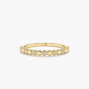 Diamond and Plain Gold Dot Ring, Fatima
