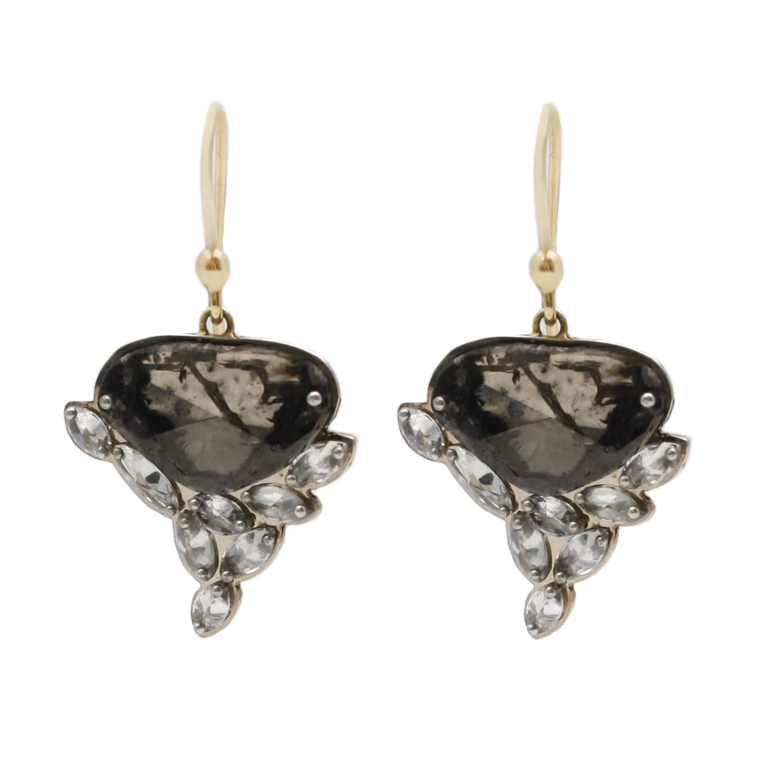 Diamond Slice Drop Earrings