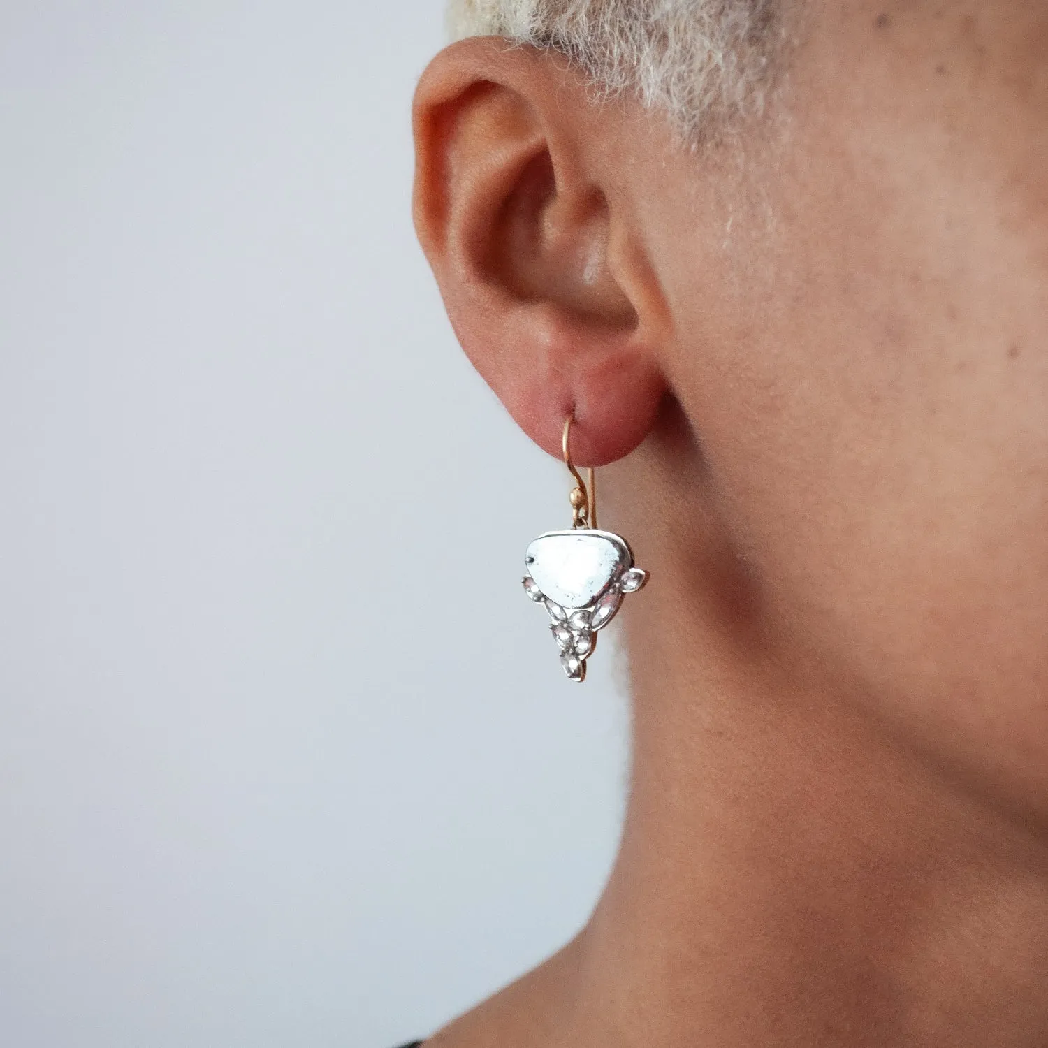 Diamond Slice Drop Earrings