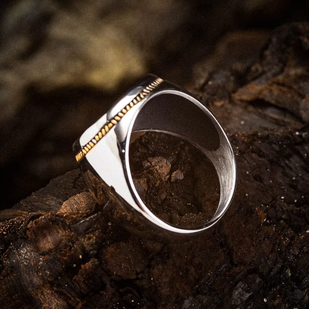 Dual Color Circular Stainless Steel Tree of Life Ring