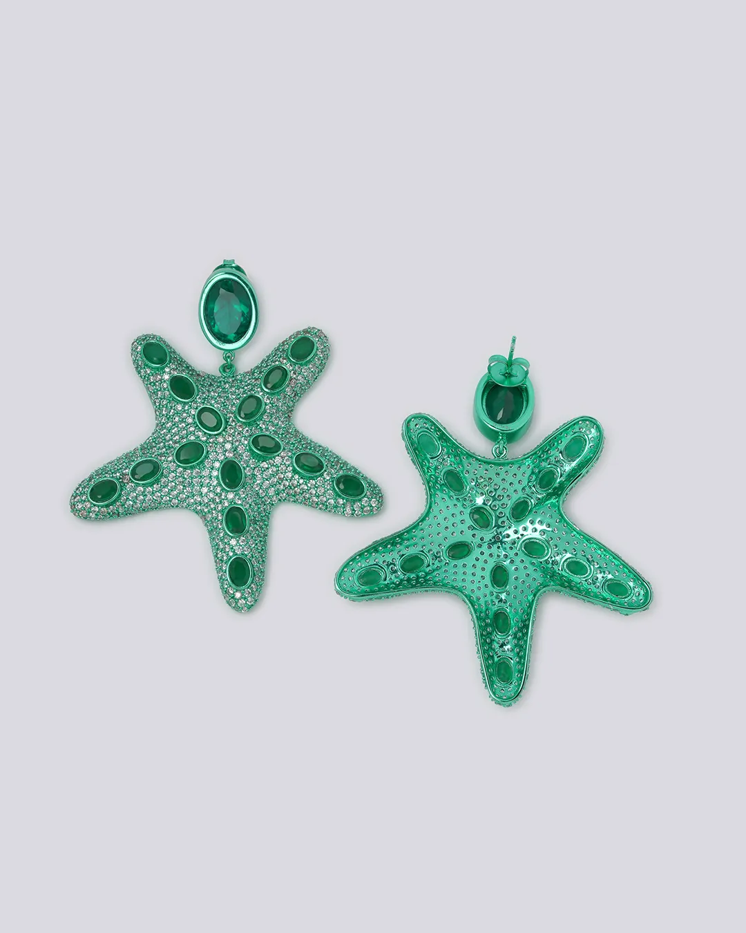 Emerald Starfish Earrings