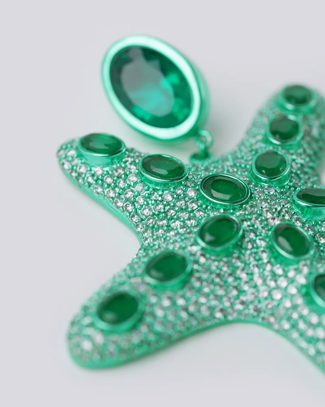 Emerald Starfish Earrings