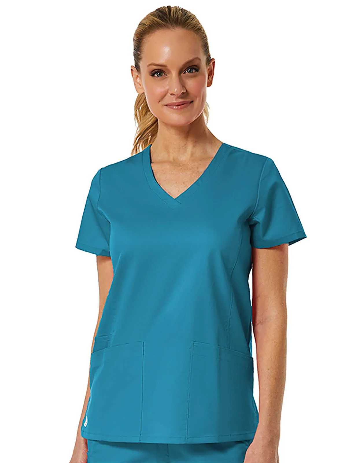 EON - Women's Back Mesh Panel Shaped V-Neck Top