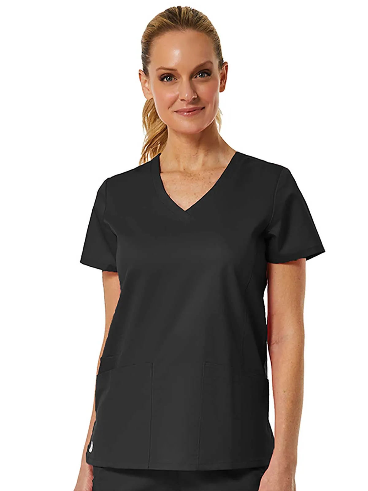 EON - Women's Back Mesh Panel Shaped V-Neck Top