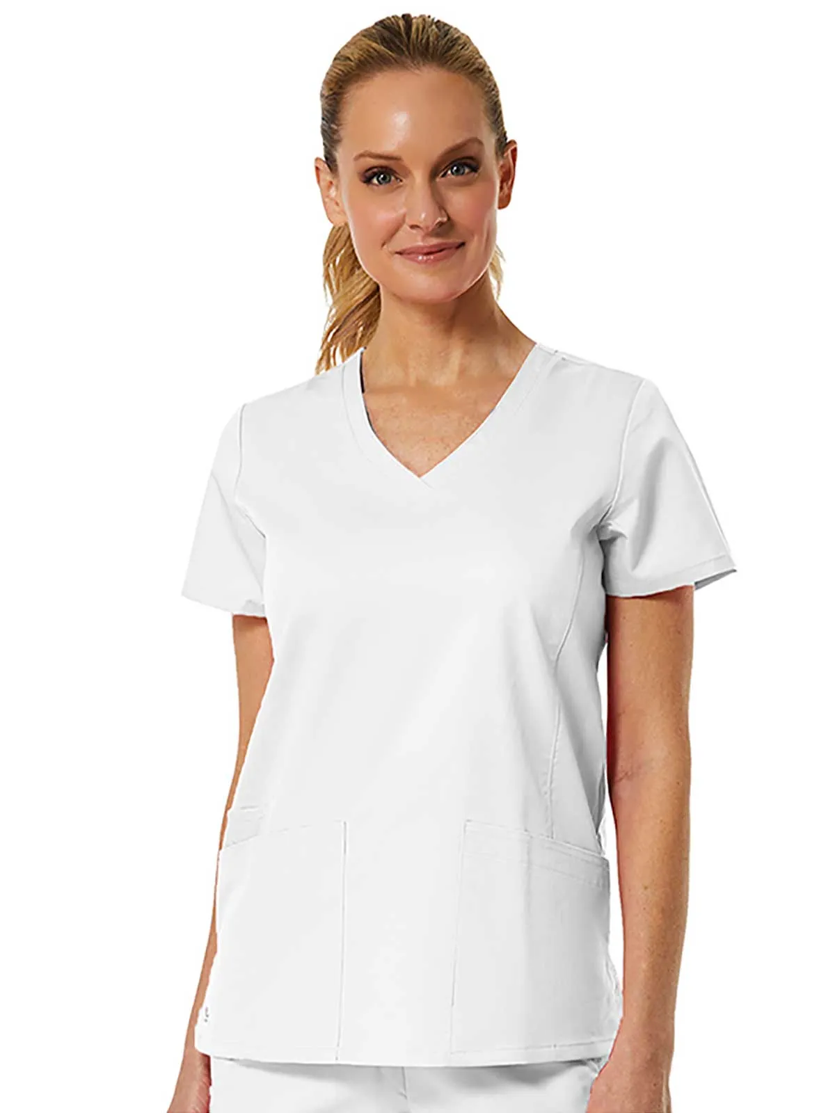 EON - Women's Back Mesh Panel Shaped V-Neck Top