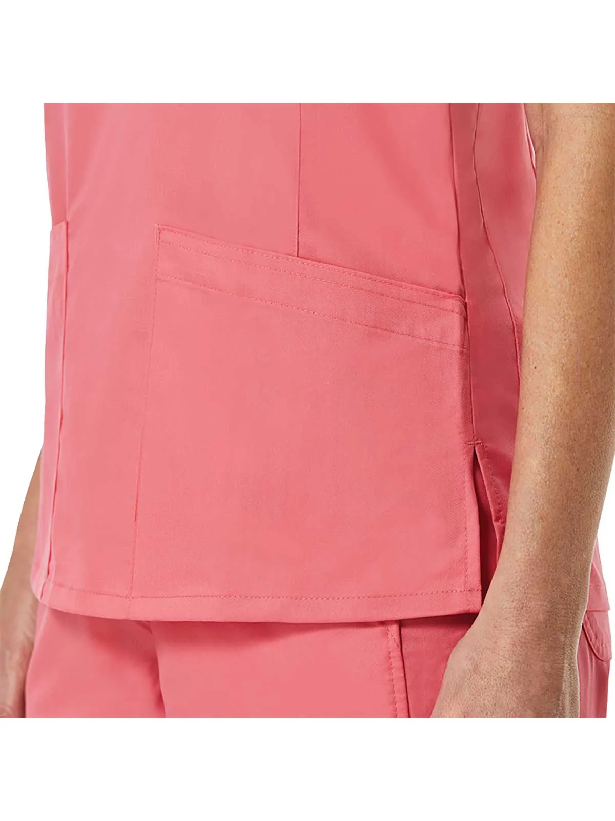 EON - Women's Back Mesh Panel Shaped V-Neck Top