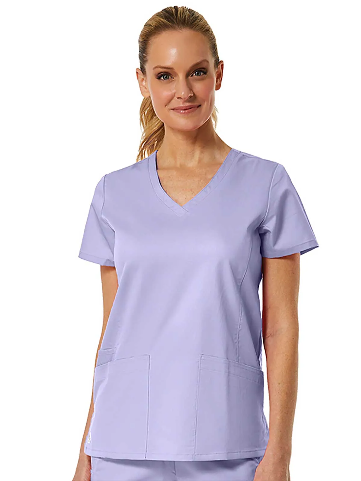 EON - Women's Back Mesh Panel Shaped V-Neck Top