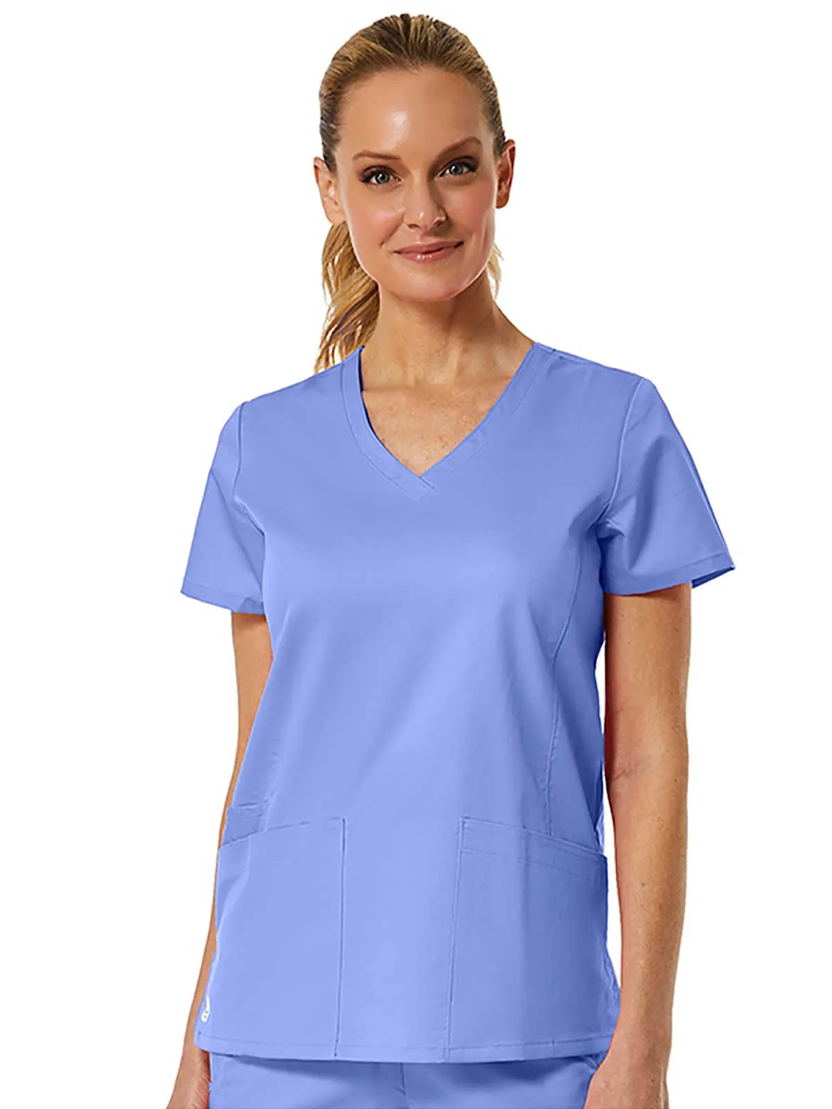EON - Women's Back Mesh Panel Shaped V-Neck Top