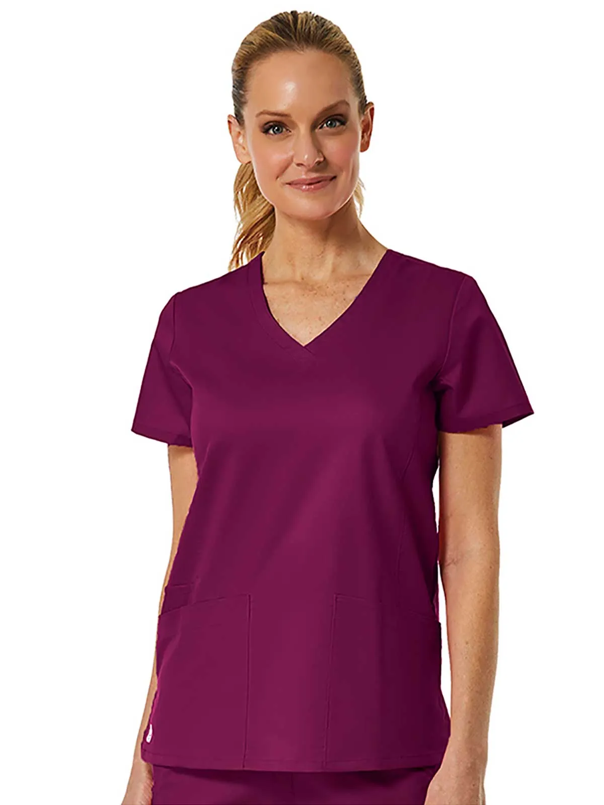 EON - Women's Back Mesh Panel Shaped V-Neck Top