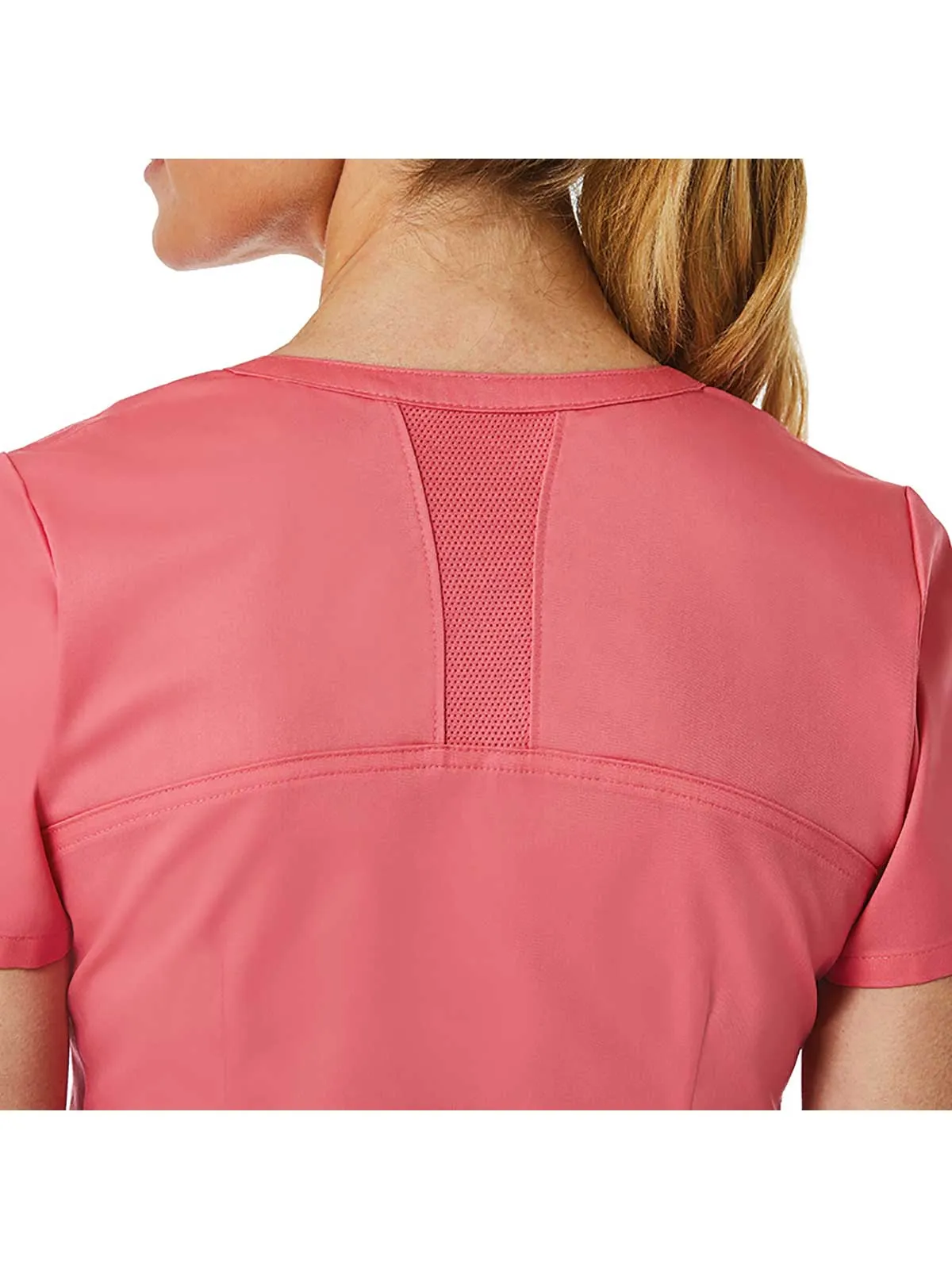 EON - Women's Back Mesh Panel Shaped V-Neck Top